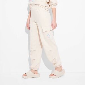 Women's Great Day SmileyWorld Graphic Joggers - Beige